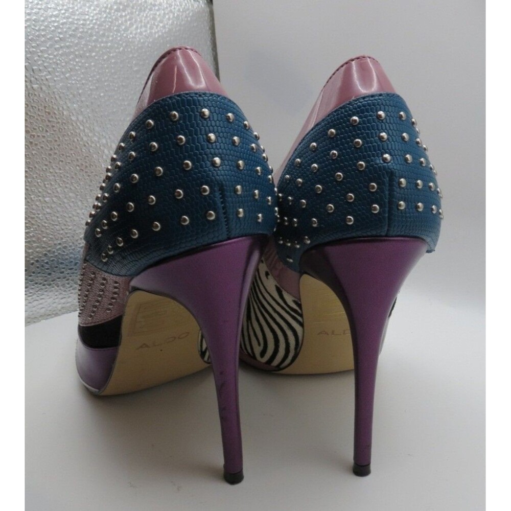 Aldo Wicilidia Studded Animal Print 4" Stiletto Heels Club 90s Size 7.5 READ - Picture 3 of 10